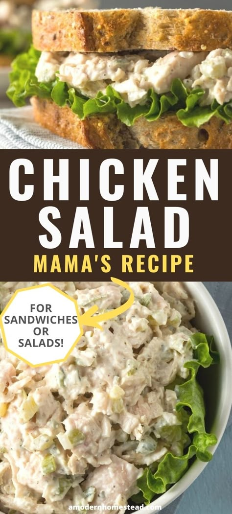 Learn how to make the best homemade chicken salad recipe without celery or grapes. This easy and healthy recipe is great on sandwiches or lettuce for a low carb option. Prep it ahead for great lunches this week! #Recipes #FromScratchRecipes #Dinner #Lunch Chicken Salad Recipe Without Celery, Homemade Chicken Salad Recipe, Homemade Chicken Salad, Egg Salad Recipe Healthy, Best Chicken Salad Recipe, Homemade Chicken Salads, Chicken Salad Sandwich Recipe, Chicken Salad Recipe Easy, Easy Chicken Salad