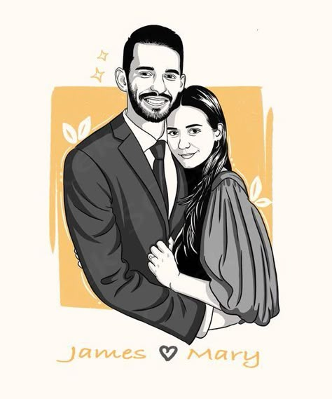 Wedding Invitation Portrait, Couple Portrait Illustration, Line Drawing Portrait, Personalized Illustration, Illustrated Family Portrait, Couple Illustration Wedding, Cartoon Wedding, Caricature Gifts, Caricature Wedding