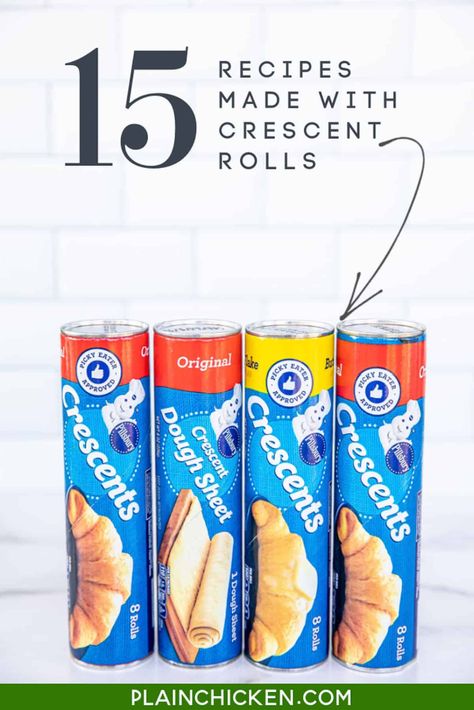 Easy Dinner Ideas With Crescent Rolls, Croissant Sheets Recipes, Recipes Using Crescent Roll Sheets, Mini Breakfast Casserole, Crescent Breakfast, Crescent Dough Sheet, Buttery Rolls, Mini Breakfast, Chicken Roll Ups