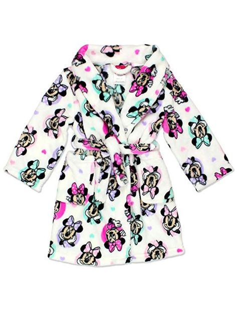 Cute Minnie Mouse, Minnie Mouse Christmas, Fleece Robe, Girls Robes, White Clothing, Minnie Mouse Girl, Long Sleeve And Shorts, Girls Fleece, Disney Character