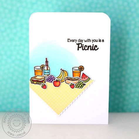 Picnic Cards Ideas, Lawn Fawn Design, Food Cards, Picnic Theme, Studio Cards, Sunnies Studios, Cas Cards, Picnic Ideas, Candy Cards