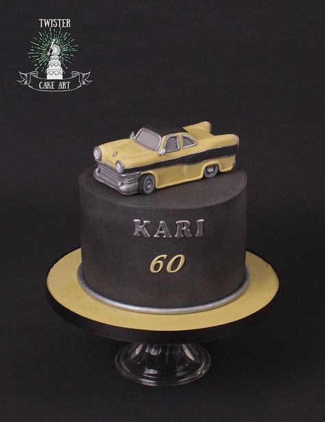 Car Themed Birthday Cake, Classic Car Cake, Car Cakes For Men, Bourbon Cake, Cars Theme Cake, Car Cakes, 60th Birthday Cake, Cars Birthday Cake, Car Birthday Theme