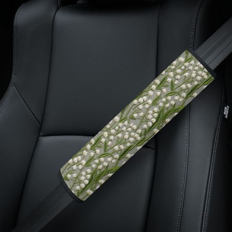 Lily of the Valley Seat Belt Cover, Cottagecore SeatBelt Cover Green, Boho Floral Car Seat Belt Strap Cover Sage, Car Gift, Faux Embroidery -  #Belt #Boho #Car #Cottagecore #cover #Embroidery #Faux #Floral #gift #Green #Lily #Sage #Seat #SeatBelt #Strap #Valley Cute Seatbelt Cover, Sage Green Car Interior Decor, Frog Car Decor, Green Car Accessories Interior, Sage Green Car Decor, Car Interior Accessories Aesthetic, Green Car Interior Decor, Cottagecore Car Decor, Backseat Car Decor