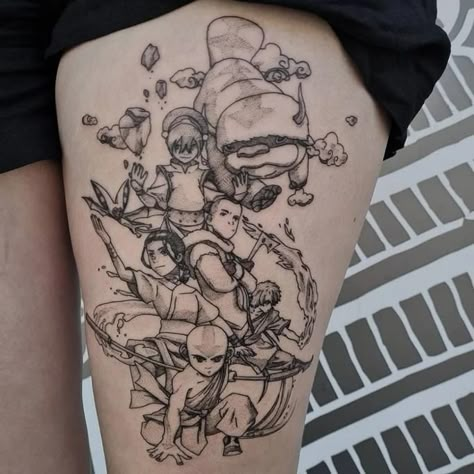 The Last Airbender Tattoo Ideas, Last Airbender Tattoo, Avatar The Last Airbender Tattoo, Airbender Tattoo, Aster Tattoo, Atla Tattoo, Avatar Tattoo, Artsy Tattoos, Funky Tattoos