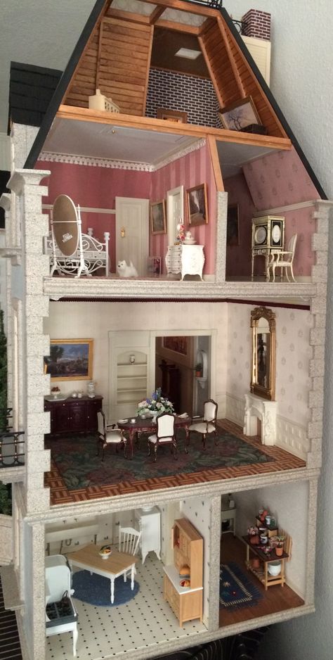 Mark Turpin, Artist - Traditional Cardboard Dollhouse, Doll House Plans, Victorian Dollhouse, Dollhouse Projects, Doll House Crafts, Dollhouse Miniatures Diy, Barbie Doll House, Dollhouse Kits, Modern Dollhouse