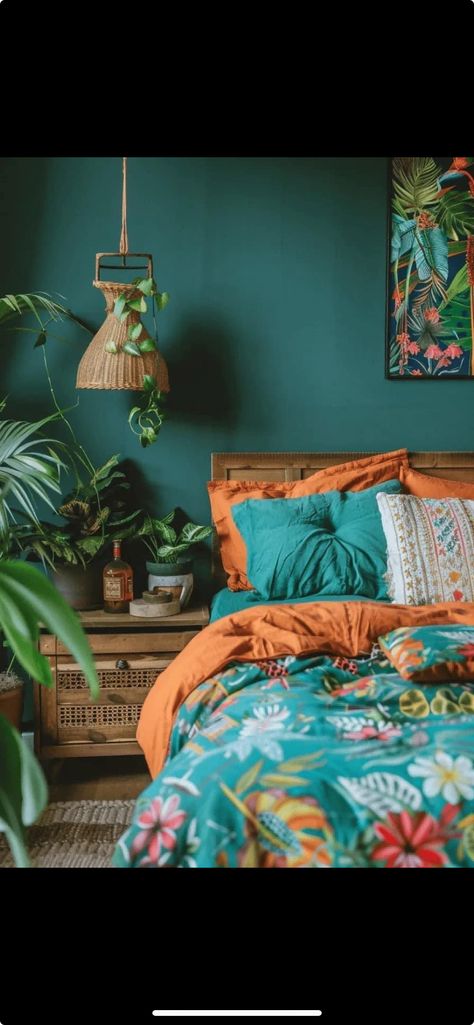 Burnt Orange Bedroom, Cottage Bedrooms, Orange Bedroom, Bedroom Orange, Cottage Bedroom, Makeover Ideas, Bedroom Makeover, Burnt Orange, Color Schemes