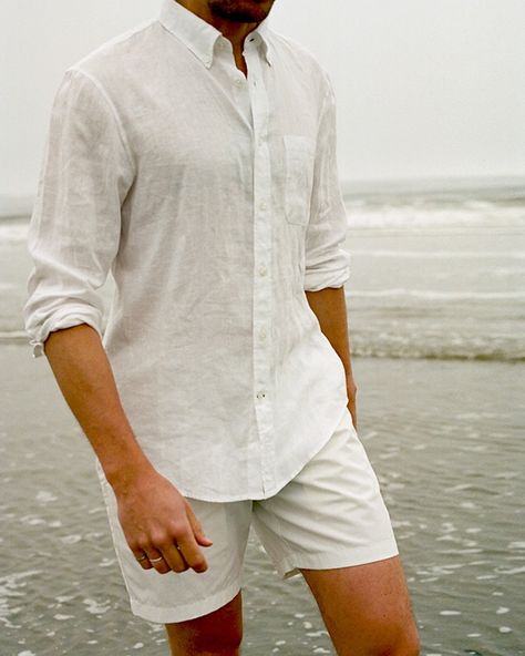 Dima Mens Linen Shirt Outfit, Mens Vacation Outfits Beach, Linen Beach Outfits, Linen Outfit Men, Mens Vacation Outfits, White Linen Outfit, Mens Linen Outfits, Linen Shirt Outfit, Beach Outfit Men