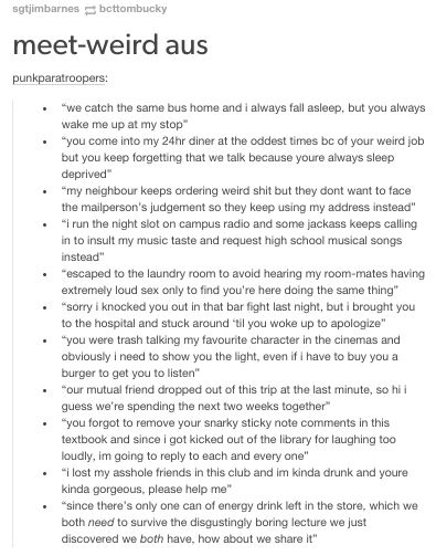 Character First Meeting Ideas, Meet Weird Prompts, College Romance Writing Prompts, First Meet Prompts, Meetcute Prompt, Ship Au Ideas, Au Fanfic Ideas, Band Au Prompts, Characters Meeting Prompt