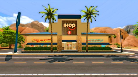 Ihop Food, La Fitness Gym, Sims 4 Restaurant, The Sims 4 Lots, Indoor Track, Sims 4 Studio, Sprouts Farmers Market, Sims House Plans, Sims 4 Collections