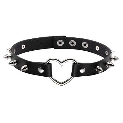 Stile Punk Rock, Manip Edit, Leather Choker Collars, Goth Choker, Studded Collar, Gothic Emo, Metal Spikes, Leather Choker Necklace, Punk Accessories