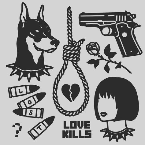 Valentines Flash, Valentines Tattoo, Tattoos Pulseras, Grunge Tattoo, Doberman Love, Sharpie Tattoos, Anti Valentines, Flash Sheet, Doodle Tattoo