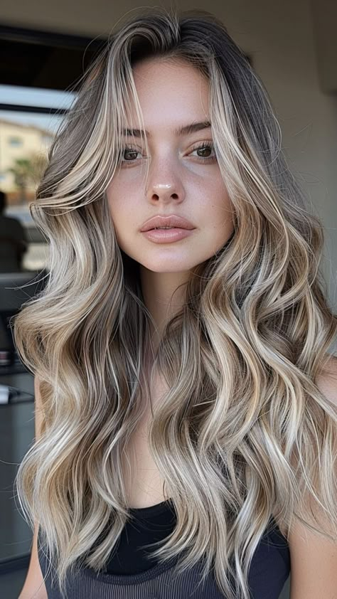 Face Light Hair Color, Full Hair Color With Highlights, Ash Brown Hair With Highlights Blondes, Light Hair Colors Ideas, Half Blonde Balayage, Blond Bayalage On Brown Hair Medium, Burnett With Blonde Highlights Balayage, Bronde Layered Hair, From Brown To Blonde Hair Transition