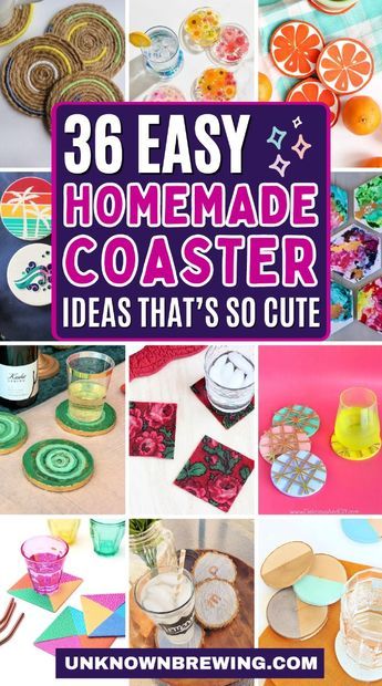 These DIY coasters are both functional and stylish, perfect for any home. Wooden Coaster Ideas Paint, Christmas Coasters Diy Kids, Coaster Crafts For Kids, Coaster Set Ideas, Painted Coaster Ideas, Diy Coasters Easy, Painted Coasters Diy, Diy Gift Easy, Drink Coasters Diy