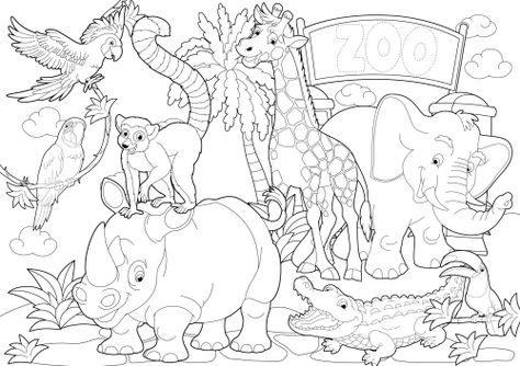 What is your child’s favorite animal at the zoo? It might not be possible to go to the zoo, but you can Zoo Drawing, Zoo Coloring Pages, Zoo Animal Coloring Pages, Animals Coloring Pages, Flag Coloring Pages, Love Coloring Pages, Bear Coloring Pages, Animals Coloring, Coloring Pages To Print