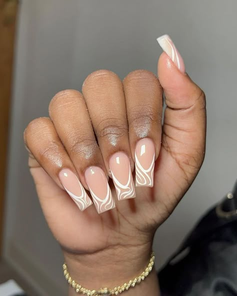 Line Work On Nails, French Tip Line Designs, Nails With Lines, Long Red Nails, Long Acrylic Nail Designs, Fantasy Nails, London Nails, Colored Acrylic Nails, Fully Booked