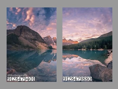 Bloxburg Mountain Decal Codes, Roblox Club Roblox Picture Codes, Bloxburg Backboard Decal Codes, Sunset Decals Bloxburg, Split Wall Art Decals Bloxburg, Bloxburg Landscape Decals, Bloxburg Window Decals Codes, Alaska Violet Bloxburg Decals, Roblox Decals Codes