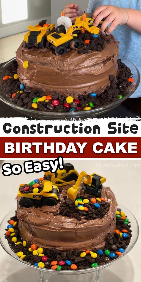 Diy Construction Cake, Easy Homemade Birthday Cake, Fancy Bakery, Tractor Birthday Cakes, Construction Birthday Cake, Tractor Cake, Pumpkin Sheet Cake, Construction Cake, Diy Construction