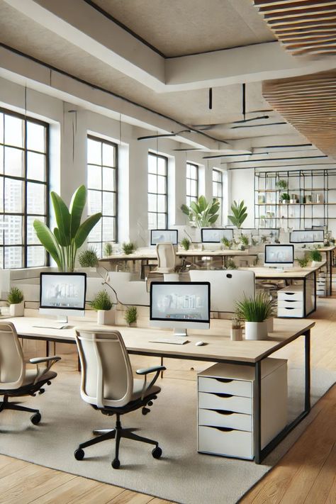 Scandi minimalism is the key to a workspace that looks great AND works great! ✨ Neutral tones, soft lighting, and ergonomic seating make all the difference. 🖥️🌿 Who else wants an office like this? 😍 #TechWorkspace #MinimalistDesign #ScandinavianStyle #ProductivityBoost Ergonomic Seating, Neutral Tones, Scandinavian Style, Soft Lighting, Work Space, Minimalist Design