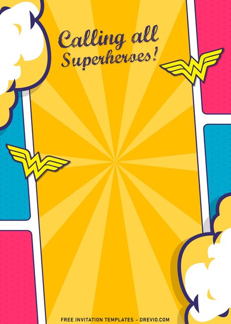 Free 7+ Cute Pop Up Art Girl Superhero Birthday Invitation Templates           These free superhero birthday invitation are sure to save the day! My son was a total inspiration behind the making of these adorable invitation,... Download this invitation for FREE at https://www.drevio.com/7-cute-pop-up-art-girl-superhero-birthday-invitation-templates Super Hero Invitations Free, Mini Avengers, Batman Invitations, Superhero Silhouette, Superhero Birthday Invitations, Superhero Invitations, Invitation Frames, Dinosaur Birthday Invitations, Free Printable Birthday Invitations