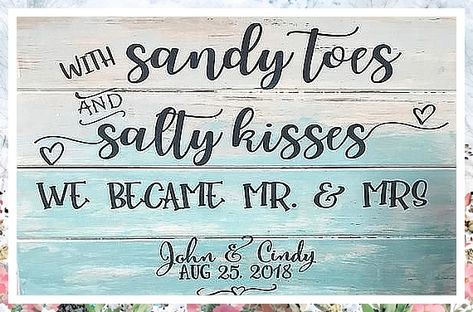 Wedding Signs For Reception - It is over. You don't have to look for it anymore. Just get it from here by clicking on the link. Beach Wedding Signs, Small Beach Weddings, Diy Beach Wedding, Beach Wedding Decorations Reception, Simple Beach Wedding, Dream Beach Wedding, Beachy Wedding, Beach Wedding Inspiration, Beach Ceremony