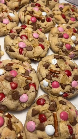 11K views · 253 reactions | Cupid’s Kitchen Sink Cookies 💘 #kitchensinkcookies #kitchensinkcookierecipe #chocolatechipcookierecipe #mnmcookies #chocolatepretzelcookies #valentinesdaycookies #valentinesdaytreatrecipe #fyp | Brooki Bakehouse | Brooki Bakehouse · Original audio Sink Cookies, Kitchen Sink Cookies, Valentines Day Cookies, Farm Stand, Kitchen Sink, Pastry, Audio