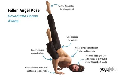 fallen angel pose sanskrit - Google Search Fallen Angel Yoga, Fallen Angel Pose, Side Crow Pose, Angel Pose, Fall Sides, Side Crow, Butterfly Pose, Triangle Pose, Fish Pose