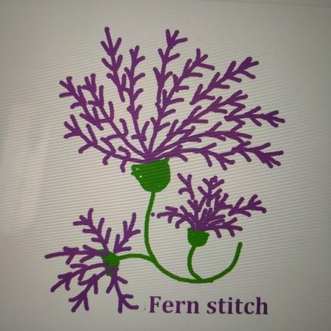 Can be used for flowers as well as leaves. Fern Stitch, Embroidery Fashion, Hand Embroidery Designs, Color Wheel, Embroidery Machine, Fern, Hand Embroidery, Machine Embroidery, Embroidery Designs