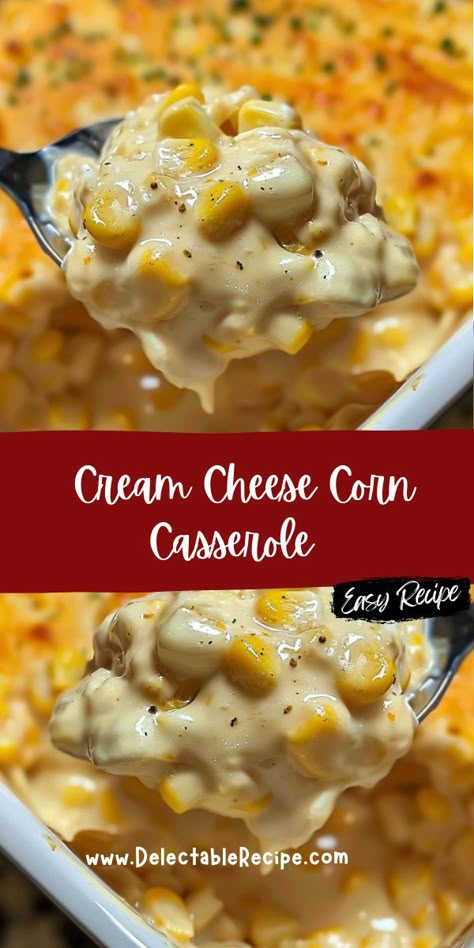 Corn Casserole Bites, Creamy Cream Cheese Corn Casserole, Cheesy Cream Corn Casserole, Rotel Corn Casserole, Cream Cheese Corn Casserole Crockpot, Baked Cream Corn Casserole, Corn And Cream Cheese Side Dishes, Cheesy Cream Cheese Corn Casserole, Creamy Corn Casserole With Cream Cheese