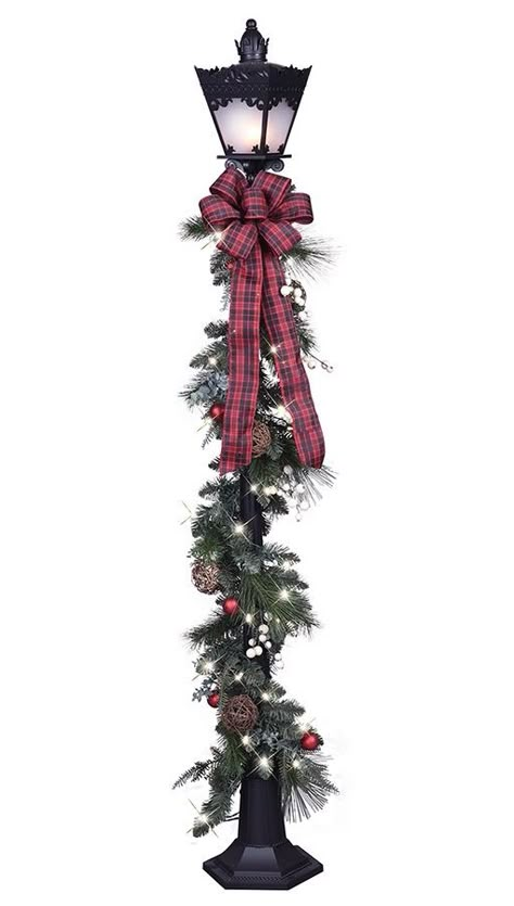 ✅ Lowe's GE 6-Foot Freestanding Lamp Post with Constant white incandescent lights. Christmas Street Lantern. (Have 2). Street Light Christmas Decoration, How To Decorate A Light Pole For Christmas, Christmas Street Light Decorations, Outdoor Light Post Christmas Decor, Decorate Lamp Post For Christmas, Lamppost Christmas Decor Diy, Lampost Christmas Decorations, Holiday Lamp Post Ideas, Decorating Lamp Post For Christmas