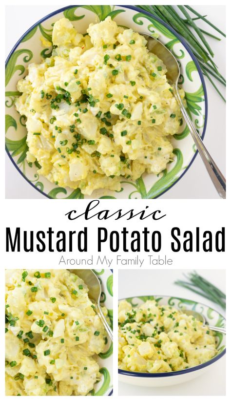 Mustard And Egg Potato Salad, Homemade Mustard Potato Salad, Mustard Potato Salad With Egg, Easy Mustard Potato Salad, Potato Salad With No Eggs, Types Of Potato Salad, Easy Potato Salad No Egg, Potato Salad With Canned Potatoes, Best Mustard Potato Salad Recipe