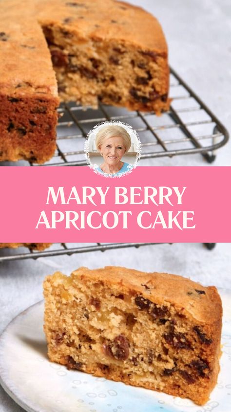 Mary Berry Apricot Cake Apricot Cake Recipe, English Cake Recipe, Fruit Cake Loaf, Mary Berry Desserts, Genoa Cake, Mary Berry Recipes Baking, Mary Berry Baking, Mary Berry Recipes, Mary Berry Cakes