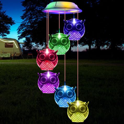 PRICES MAY VARY. 【High Quality&Longer Lighting】Our solar wind chimes outdoor waterproof is made of high quality ABS material, which is more durable and colorfast than cheap LED wind chimes. High quality solar panel and built-in 600mAh higher capacity battery, which means our solar outdoor light can collect and store more solar energy, it can continuously illuminate for 8-14 hours after charging for 4-6 hours in the sun, which greatly meets your needs for the night lighting time of wind chimes. 【 Wind Chimes Homemade, Solar Wind Chimes, Memorial Wind Chimes, Art And Craft Videos, Solar Wind, Yard Design, Color Changing Led, Outdoor Solar Lights, Lawn Decor