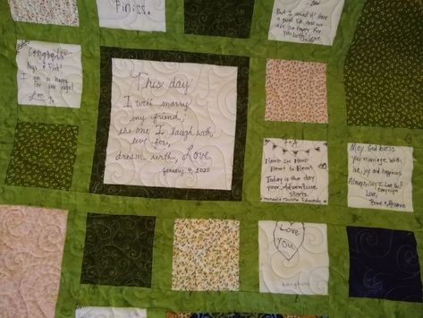 What To Write On A Wedding Quilt Square? | Storables Guest Quilt Wedding Sign, Wedding Quilt Ideas, Signature Wedding Quilts, Wedding Quilt Guest Book, Quilt Wedding Guest Book, Wedding Guest Book Quilt Squares, Signature Quilts, What To Write, Quilt Square