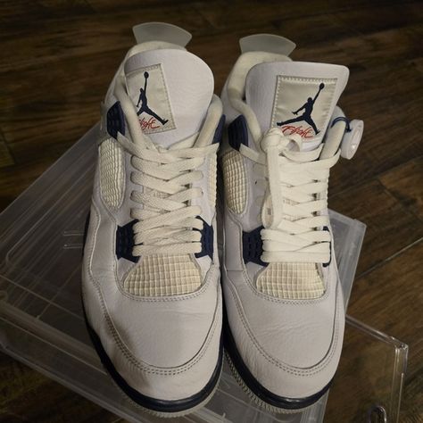 Air Jordan 4 Retro Mid Midnight Navy Jordan Midnight Navy, Mid Top Shoes, Navy Sneakers, Jordan 4 Retro, Air Jordan 4, Air Jordan 4 Retro, Sneaker Games, Mid Top, Midnight Navy