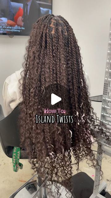 Dera Styles on Instagram: "Let me know if you need anything slowed down a bit more!

Book: Island Twists

Braider: Dera

Hair: 2 Packs Outre Expression Synthetic 3X Braiding Hair 52” ; 1 Organique Water Wave Hair 18”

Color: 4

October booking opens September 22nd at 5PM!

#braider #fyp #explore #braids #bohobraids #atlanta #fauxlocs #twists #protectivestyles #atlantahairstylist #knotlessbraids #knotlessbraidsatl #stylist #goddessbraids #howtobraid #braidertips #goddess #braidstutorial #goddesss #protectivestyles #howto #braider #knotless #hair #bohobraids #parting #stylist #atlantahairstylist #knotlessbraids #bohobraids #braider #atlanta #fyp #boho #braids" Island Twist Boho, Island Twist Braids, Boho Island Twist, Goddess Twist, Water Wave Hair, 4 October, French Curl, Boho Twists, Extension Ideas