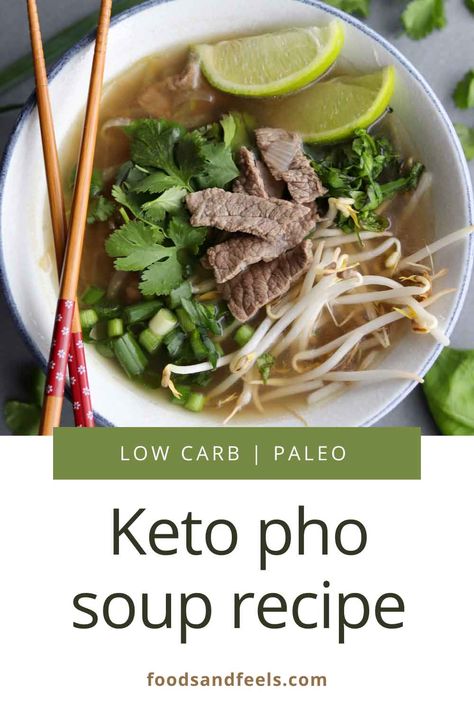 Keto Pho Soup Recipe (Easy & Fast) ⋆ Foods + Feels Wellness Keto Pho Soup Recipe, Pho Soup Recipe Easy, Keto Pho, Kohlrabi Noodles, Pho Recipe Easy, Noodle Alternatives, Weight Watchers White Chicken Chili, Pho Soup Recipe, Vegetarian Pho