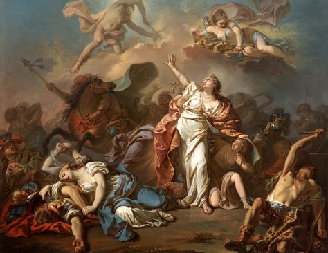 Apollo and Diana Attacking the Children of Niobe [Jacques-Louis David] | Sartle - See Art Differently Arrow Artwork, Neoclassical Art, Jacques Louis David, Diego Velazquez, Dallas Museum Of Art, Greek And Roman Mythology, Young Prince, Giclee Painting, Powerful Art