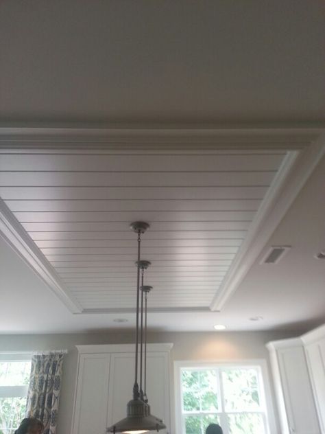 Kitchen Ceiling Treatments, Ceiling Box Above Kitchen Island, Drop Down Ceiling Over Kitchen Island, Kitchen With Bulkhead Ceilings, Tray Ceiling Over Kitchen Island, Kitchen Island Ceiling Ideas, Island Ceiling Design, Ceiling Above Kitchen Island, Ceiling Over Kitchen Island