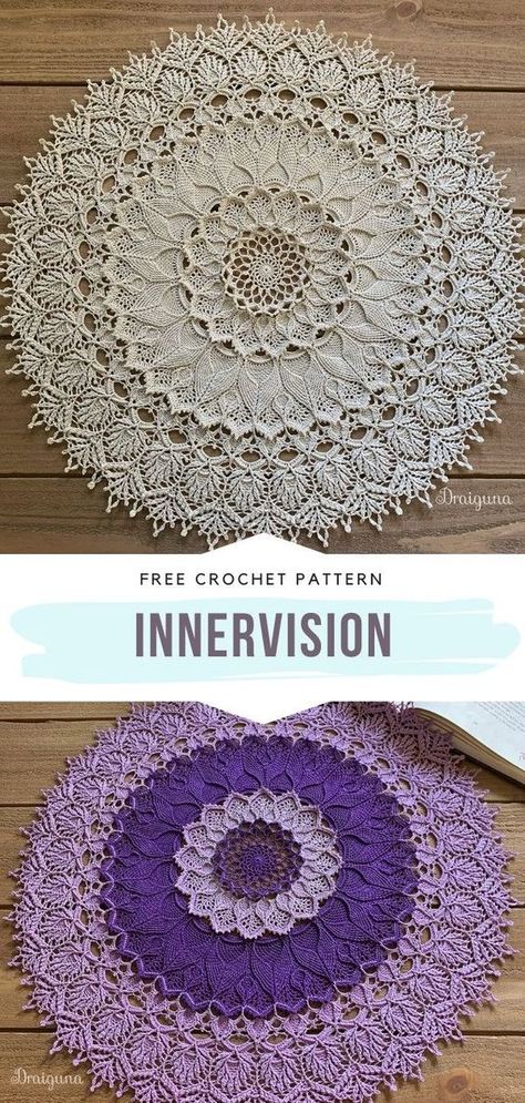 Big Crochet Doily Pattern, Crochet Lacy Doily Free Pattern, Modern Crochet Doily Free Pattern, Crochet Dollies Patterns Free, Crocheted Mandalas Free Patterns, Free Crochet Doilies Patterns, Free Thread Crochet Patterns, Large Crochet Doily Pattern Free, Mandala Free Crochet Pattern