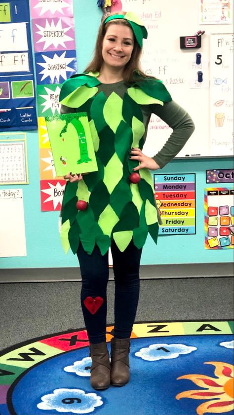 The Giving Tree Costume Diy, Tree Custom For Kids, Garden Of Eden Costume Ideas, The Giving Tree Costume, Giving Tree Costume, Tree Costume Woman, Apple Tree Costume, Tree Fancy Dress, Peter Pan Costume Kids