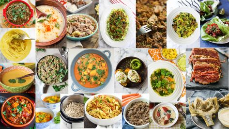 Whole30 Instant Pot Recipe Round-Up Chicken Kale Soup, Pressure Cooker Chili, Whole30 Instant Pot, Mango Chicken Curry, Rusty Spoon, Root Vegetable Soup, Paleo Cauliflower, Beef Lettuce Wraps, Low Carb Chili