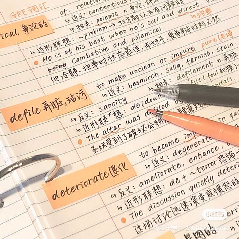 Chinese Vocabulary Notes, Chinese Study Notes Aesthetic, Chinese Notes Aesthetic, Chinese Study Notes, Chinese Study Aesthetic, Chinese Language Aesthetic, Chinese Notebook, Chinese Notes, Language Learning Notebook