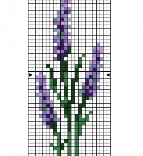 lavender cross stitch patterns Cross Stitch Lavender Pattern, Bead Loom Patterns Flowers, Minecraft Cross Stitch, Cool Cross Stitch Patterns, Pixel Flower Pattern, Cross Stitch Art Pattern, Cross Stitch Patterns Easy, Lavender Cross Stitch, Pixel Flower