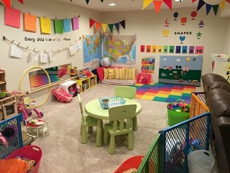 Home Daycare Decor, Toddler Daycare Rooms, Home Daycare Rooms, Daycare Room Design, Daycare Room Ideas, Infant Room Daycare, Daycare Setup, Daycare Spaces, Home Daycare Ideas