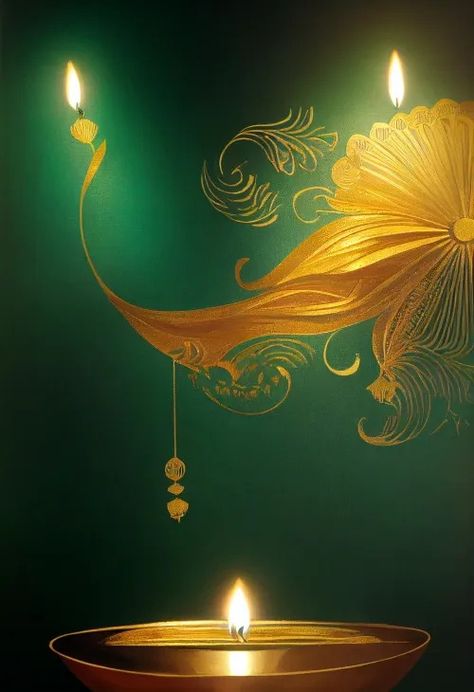 Free Green Diwali Poster with Golden Diya Green Diwali Poster, Green Diwali, Deepavali Greetings Cards, Poster Background Images, Hindu Festival Of Lights, Diwali Greeting, Diwali Poster, Diwali Greeting Cards, Diya Lamp