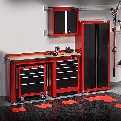 I really want the craftsman garage, but for my kitchen! Garage Bench, Craftsman Cabinets, Garage Storage Units, Cabinets Garage, Garage Organization Systems, Craftsman Garage, Tool Storage Cabinets, Garage Furniture, Garage Storage Solutions