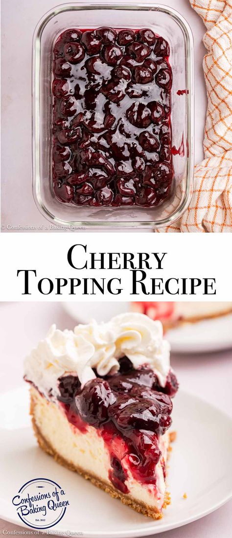 This delicious cherry sauce is the perfect topping for desserts like ice cream or cheesecake. With only a few ingredients and minimal cooking time, this homemade recipe is easy and quick to make. Cheesecake Sauce Topping, Cherry Compote For Cheesecake, Cherry Sauce For Cheesecake, Cherry Topping For Cheesecake, Topping For Cheesecake, Summer Fruit Recipes, Compound Butters, Cherry Hand Pies, Fall Favorites Recipes