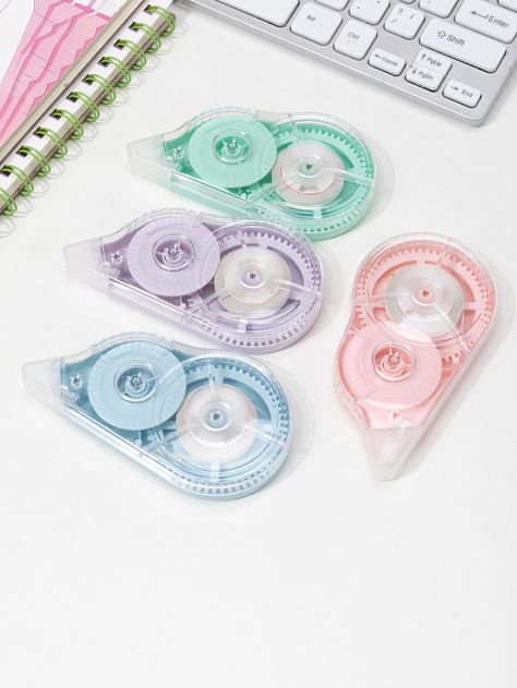 Korean Cute Things School Supplies, Aesthetic Stationary Supplies, Correction Tape Aesthetic, Correction Tape Stationery, Correction Tape Cute, Kawaii Back-to-school Stationery, Kawaii School Supplies Notebooks Ring Binder, Correction Pen, Cute Pencil Pouches