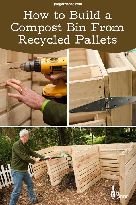 Compost From Pallets, Compost Bin From Pallets, Diy Pallet Compost Bin, Palette Compost Bin, Homemade Compost Bin Diy, 3 Bin Compost System Diy, Composting Station, Compost Pallet, Diy Compost Bin Outdoor