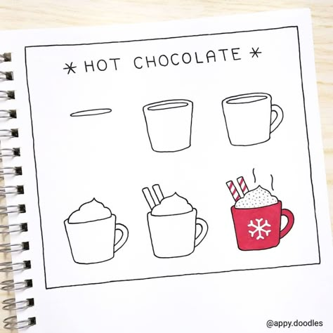 Xmas Drawing, Chalkboard Calendar, Bujo Doodles, Bullet Journal Cover Ideas, Christmas Drawings, Christmas Hot Chocolate, Christmas Doodles, Dot Journals, Elementary Art Projects